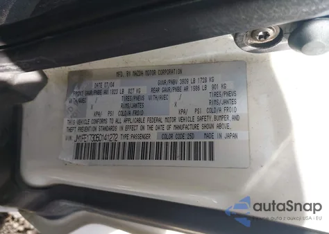 2005 Mazda Rx-8 6 Speed Manual z USA, uszkodzony, nr VIN JM1FE173050141272